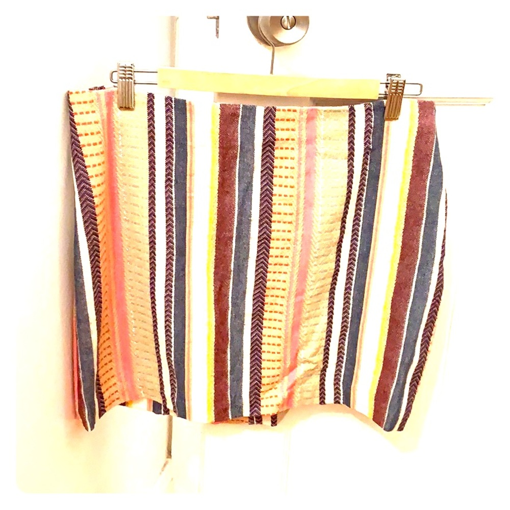 Woven Multicolor Stripe H&M Miniskirt w/ Sparkle